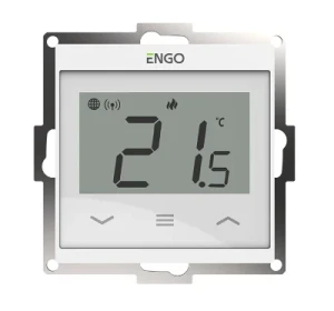 Снимка на ENGO ТЕРМОСТАТ ЦИФРОВ SMART, ЗА РАМКА 55Х55ММ, ЖИЧЕН, БЯЛ, РАБОТИ И С WI FI 230 V,E55W230WiFi